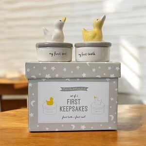 Two's Company Lucky Duckie First tooth & First Curl Keepsake Box Set